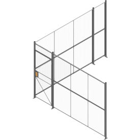 840 Style Woven Wire 2 Sided Cage w/3' Hinged Door No Ceiling 12' 6