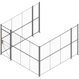 RapidWire™ Welded Wire 3 Sided Cage w/3' Hinged Door No Ceiling 12' 6
