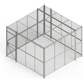 840 Style Woven Wire 4 Sided Cage w/3' Hinged Door & Ceiling 12' 6
