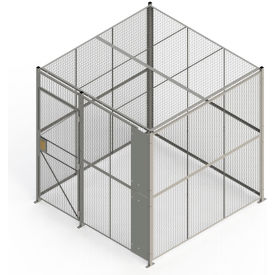 840 Style Woven Wire 4 Sided Cage w/3' Hinged Door & Ceiling 8' 4