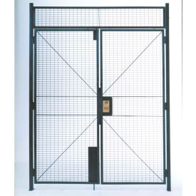 WireCrafters® RapidWire™ Woven Wire Double Hinged Door 6'W x 7'H 12' 5-1/4