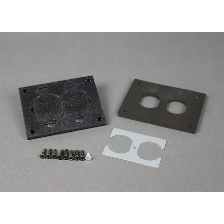 Duplex Cover Plate, Black, Polycarbonate MPN:828PR-BLK