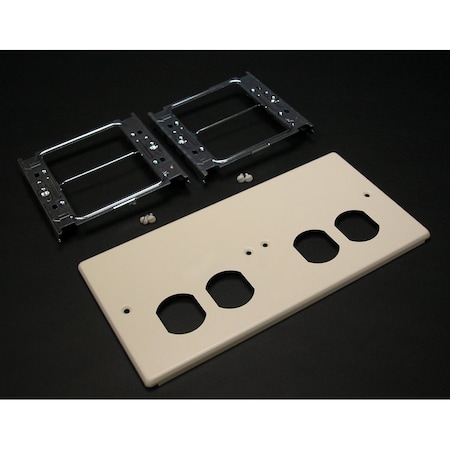 Duplex Four Gang Cover, Gray, Steel MPN:G4047-2BBXX