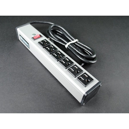 Plug-In Six Outlet Unit, Gray, Aluminum MPN:UL207BC