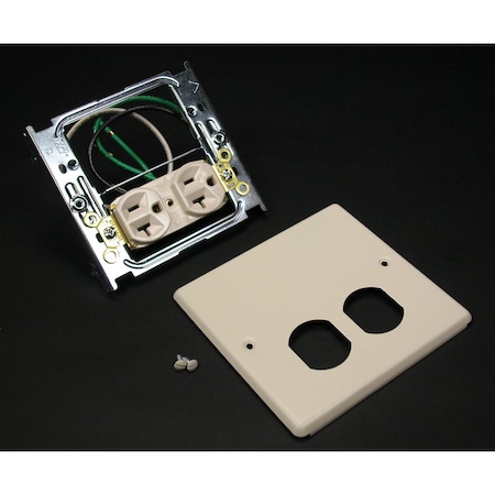 Box Cover, 2 Gang, Steel, Duplex Receptacle Cover Type MPN:V4047WX