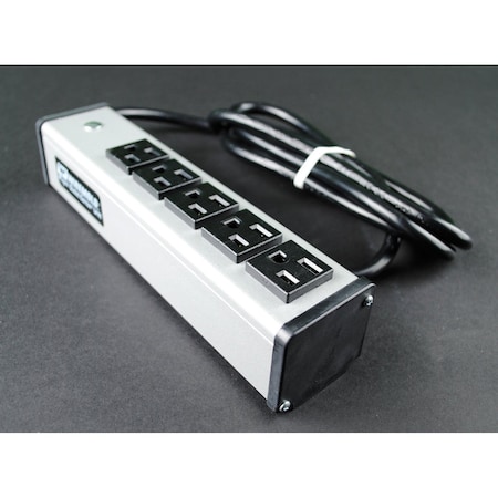 Power Strip, SJT, 5-15P, 15 ft., Gray MPN:UL100BD