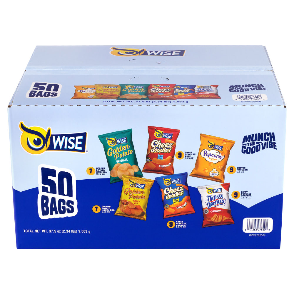 Wise Foods Grab & Snack Variety Pack, Pack Of 50 Bags MPN:041262276208