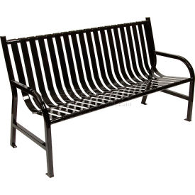 5 Feet Slatted Metal Bench - Black M5-BCHBK