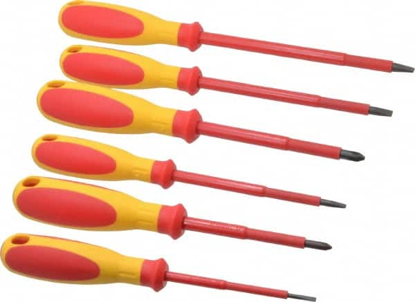 Screwdriver Set: 6 Pc, Phillips & Slotted MPN:WI653742