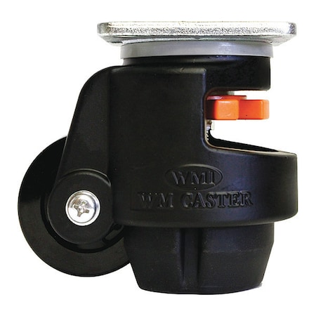 Roll/Set Leveling Caster, Load Rating 60 lbs, Plate Mounted MPN:WMI-40F-BLK