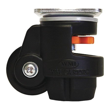 Roll/Set Leveling Caster, Load Rating 300 lbs, Plate Mounted MPN:WMI-60F-BLK