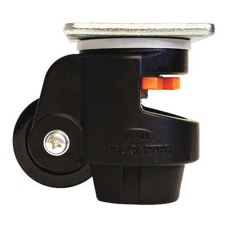 Roll/Set Leveling Caster, Load Rating 600 lbs, Plate Mounted MPN:WMI-80F-BLK