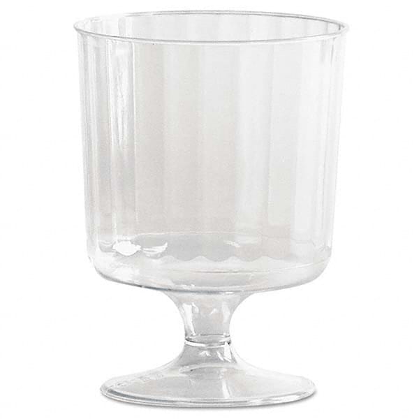Classic Crystal Plastic Wine Glasses on Pedestals, 5 oz, Clear, Fluted, 10/Pack MPN:WNACCW5240