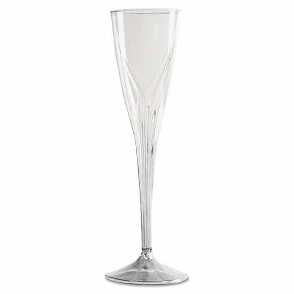 Classicware One-Piece Champagne Flutes, 5 oz, Clear, Plastic, 10/Pack MPN:WNACWSC5
