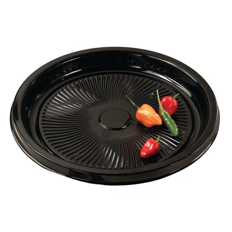 WNA Parpak Flat Round Serving Trays, 16in, Black, Pack Of 50 MPN:9516