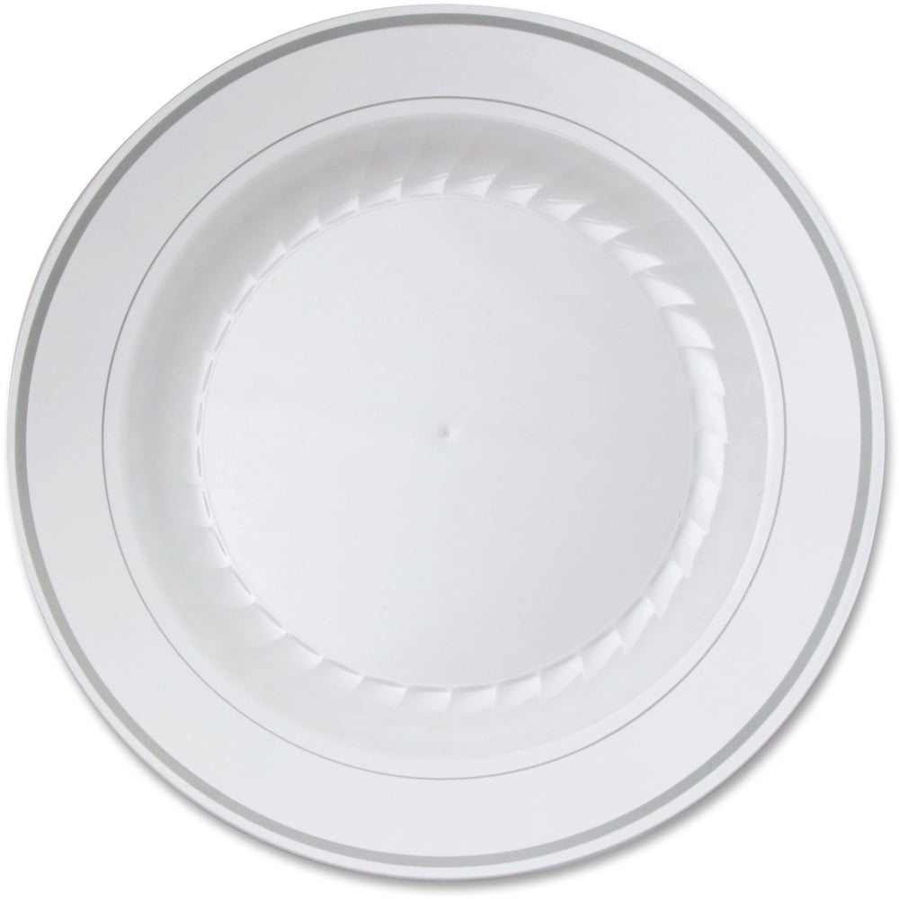 Masterpiece 10-1/4in Heavyweight Plates - Picnic, Party - Disposable - White - Plastic Body - 10 / Pack (Min Order Qty 5) MPN:RSMP101210