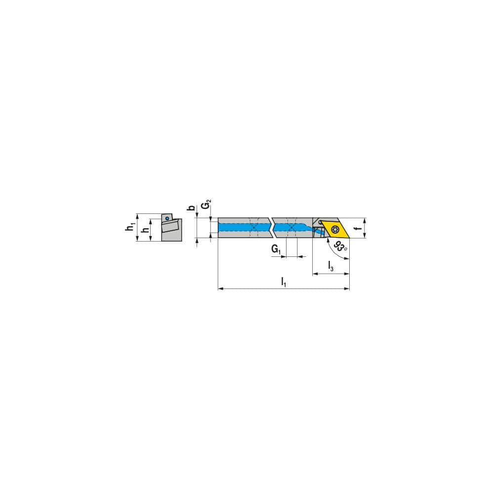 Indexable Turning Toolholders, Toolholder Style: SDJNL , Lead Angle: 93.000 , Insert Holding Method: Lever , Shank Width (mm): 12.00  MPN:72359012