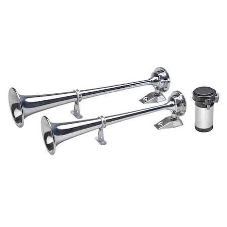 Marine Air Horn, Brass, 3-3/4 in. H, 24VDC MPN:150-24