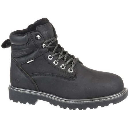 Men's 6-Inch Work Boot, 8 1/2 M, Steel Toe, 6 in H, Black, W10694 MPN:W10694