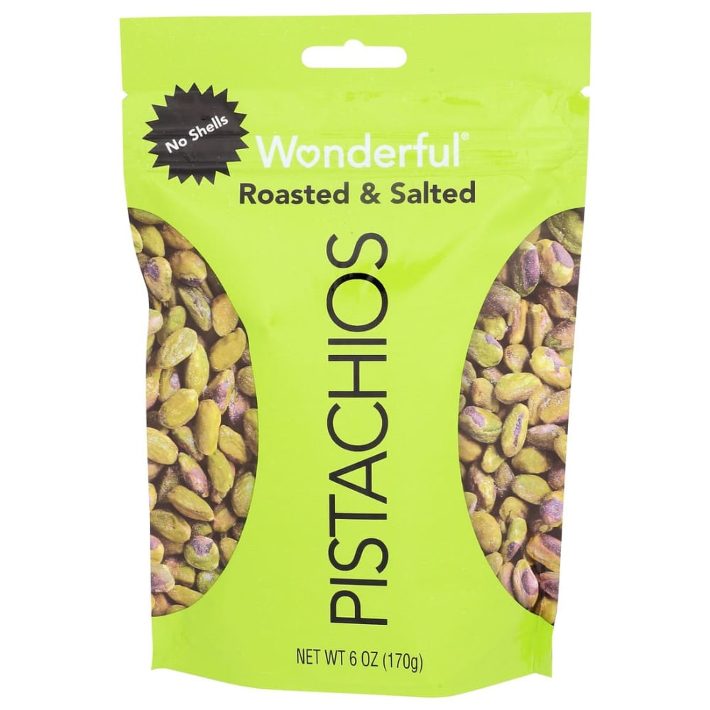 Wonderful Pistachios No Shells Pistachios Pouches, Roasted & Salted, 6 Oz, Total Qty 10 MPN:070146W6