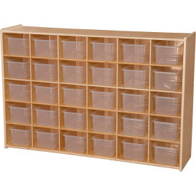 30 Tray Cubby Storage Unassembled w/Clear Trays 50-3/4
