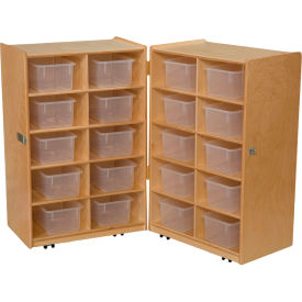 Folding Vertical Storage with Twenty Clear Trays WD16201