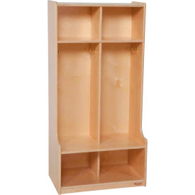 Wood Designs™ 2 Section Wood Seat Locker 24