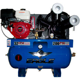 Eagle 13G30TRKE13 HP Stationary Gas Compressor 30 Gal 200 PSI 32 CFM Honda Electric/Recoil 13G30TRKE