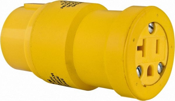 1 Outlet, 125 VAC, 20 Amp, Yellow, Single Outlet Adapter MPN:1733