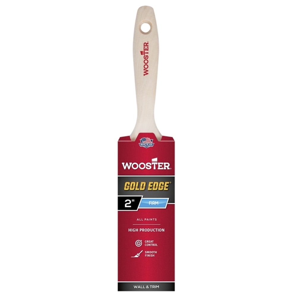 Wooster Gold Edge Paint Brushes, Brown, Pack Of 12 Brushes MPN:5232-2