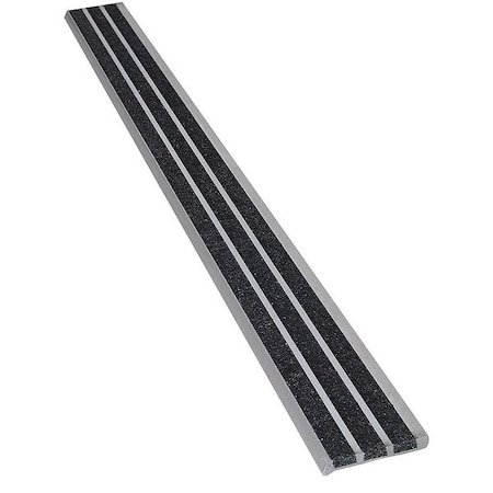 Stair Nosing Extruded Aluminum Black, 48 in W x 1/4 in Thick MPN:121BLA4