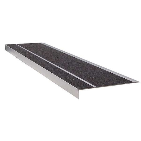 Stair Tread Cover Extruded Aluminum Black, 48 in W x 5/32