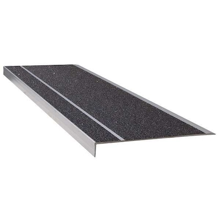 Stair Tread Cover Extruded Aluminum Black, 48 in W x 5/32