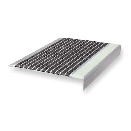 Stair Tread Cover Extruded Aluminum Black/Photoluminescent, 36 in W x 9/32