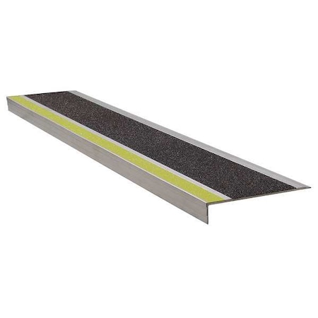 Stair Tread, Ylw/Blk, 36in W, Extruded Alum MPN:365YB3