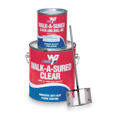 1 gal Anti-Slip Floor Coating, Gloss Finish, Gray, 100% Solid Base MPN:WAS-GRY