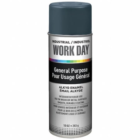 Spray Paint, Gray, Gloss, Solvent, 10 oz MPN:A04405007