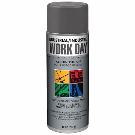 Spray Paint, Dark Gray, Gloss, Solvent, 10 oz MPN:A04420007