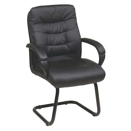 FL Visitors Chair, Black Back, 26 in W 26-3/4