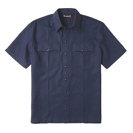 Men's Flame-Resistant Untucked Uniform Shirt, 7.1 cal/sq cm, S MPN:FSU2NV SM 0R