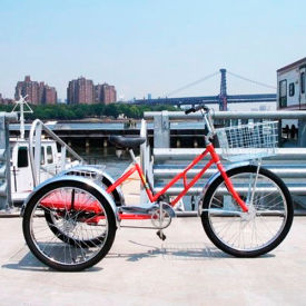 Adaptable Tricycle 500 Lb Cap. 1 Speed Coaster Brake with Rear Wire Basket Black ADB-CB-BLACK