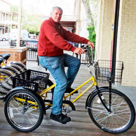 Adaptable Tricycle 500Lb Cap. 3Speed Coaster Brake with Rear Steel Basket Black ADBB-3CB-BLACK