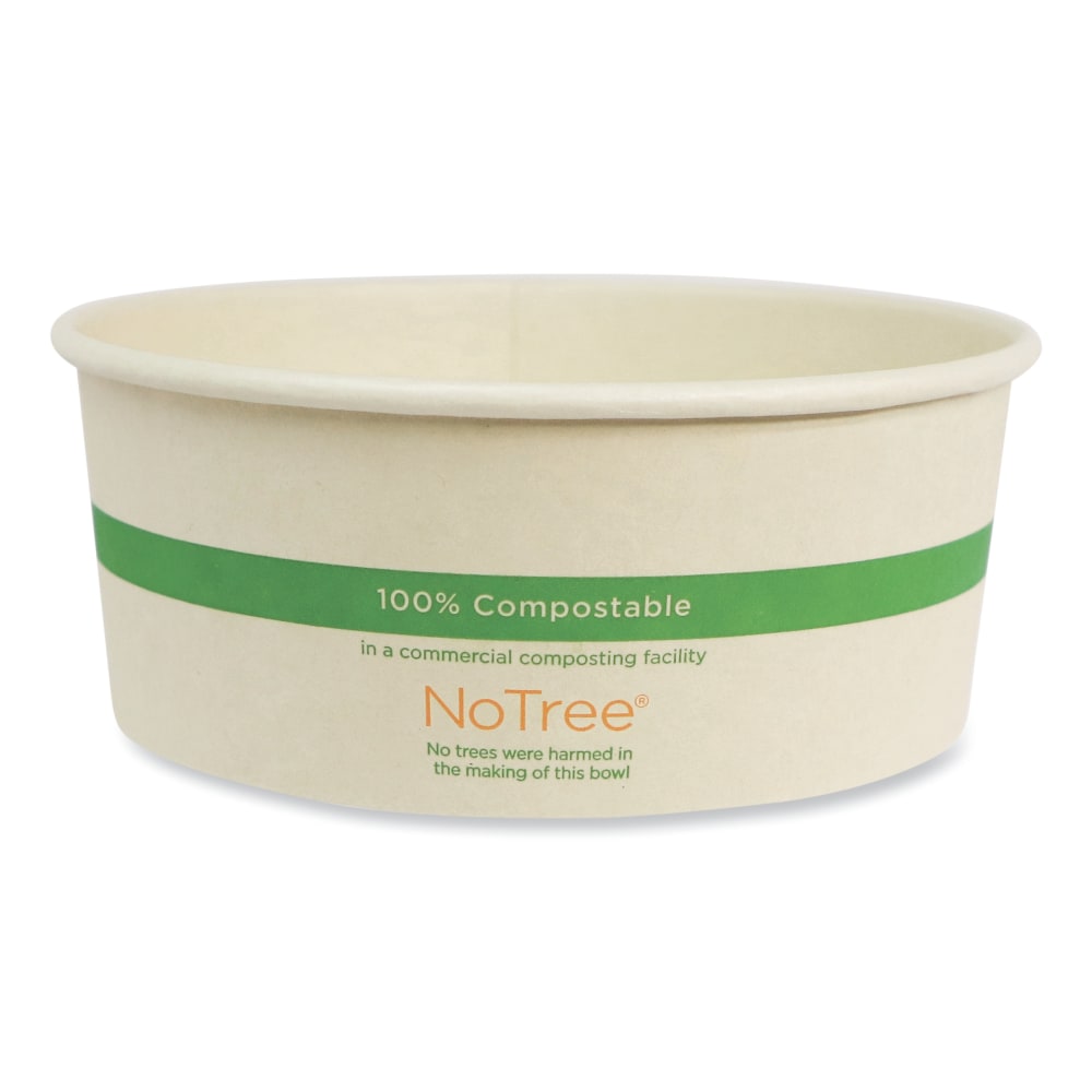 World Centric No Tree Wide Paper Bowls, 24 oz, 5.9in Diameter x 2.4in h, Natural, Sugarcane, 300/Carton MPN:BO-NT-24W