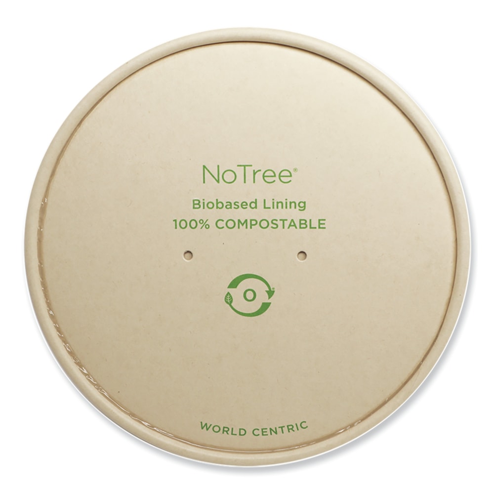 World Centric Paper Lids for Bowls. 5.9in Diameter, Natural, 300/Carton MPN:BOL-NT-24W