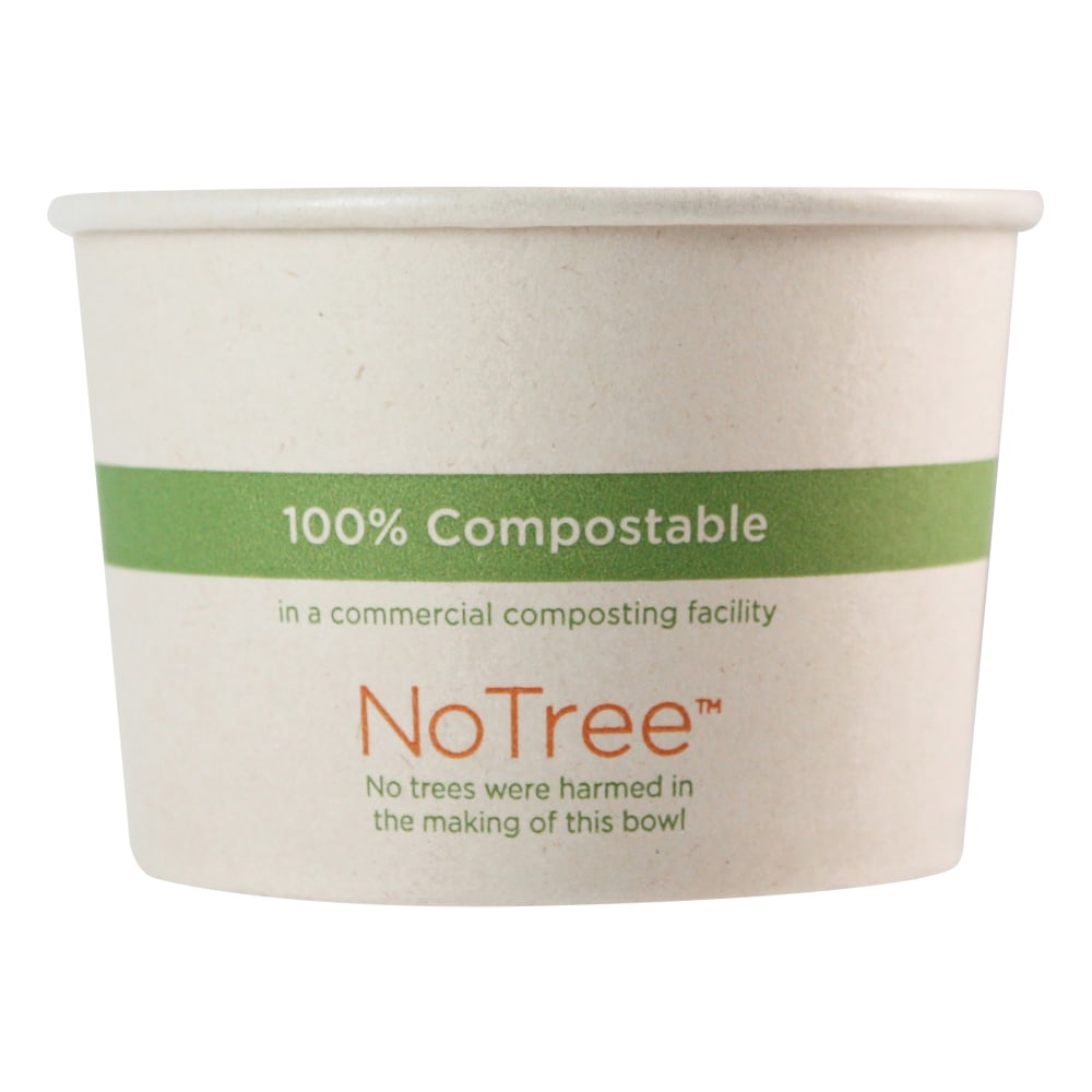 World Centric No Tree Paper Bowls, 8 oz, 3.4in Diameter x 2.3in h, Natural, Sugarcane, 1, 000/Carton MPN:BOSU8