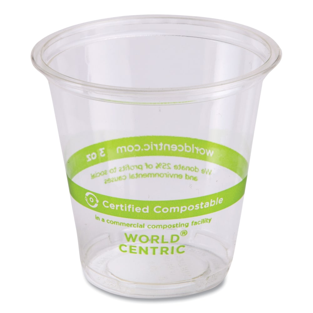 World Centric PLA Cold Cups, 3 Oz, Clear, Carton Of 2, 500 Cups MPN:CP-CS-3
