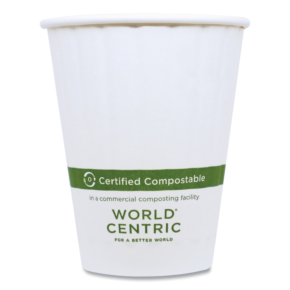 World Centric Double-Wall Paper Hot Cups, 12 Oz, White, Pack Of 1, 000 Cups MPN:CU-PA-12D