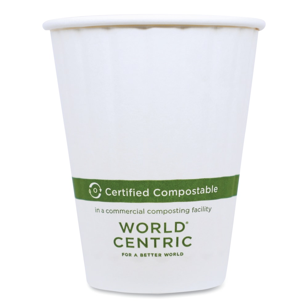 World Centric Double-Wall Paper Hot Cups, 8 Oz, White, Pack Of 1, 000 Cups MPN:CU-PA-8D