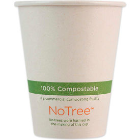World Centric NoTree Paper Hot Cups 8 oz Natural 1000/Carton CUSU8