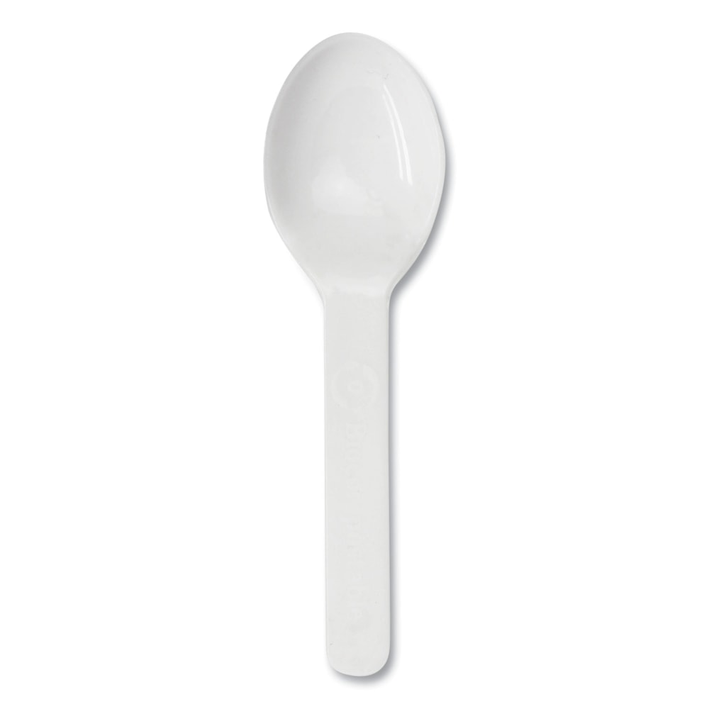World Centric PLA Compostable Cutlery, Tasting Spoon, 3inL, White, Carton Of 3, 000 Spoons MPN:SP-CS-3